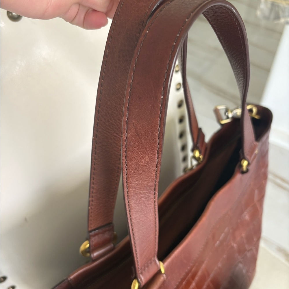 Gorgeous FOSSIL LARGE Brown Croc-Embossed Leather Tote & Wallet Combo ! - Picture 14 of 15